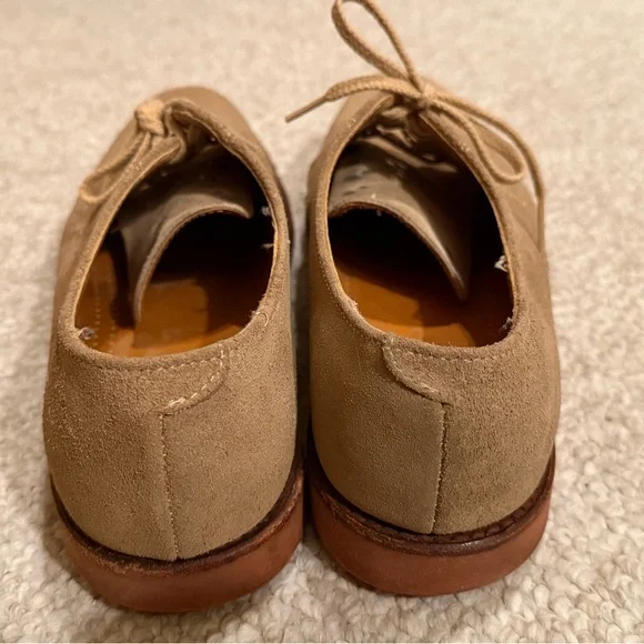 L.L.Bean Made in USA Suede Bucks Men’s 8.5 Tan Oxford Shoes - Picture 7 of 14